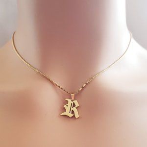 Initial R Gold Necklace